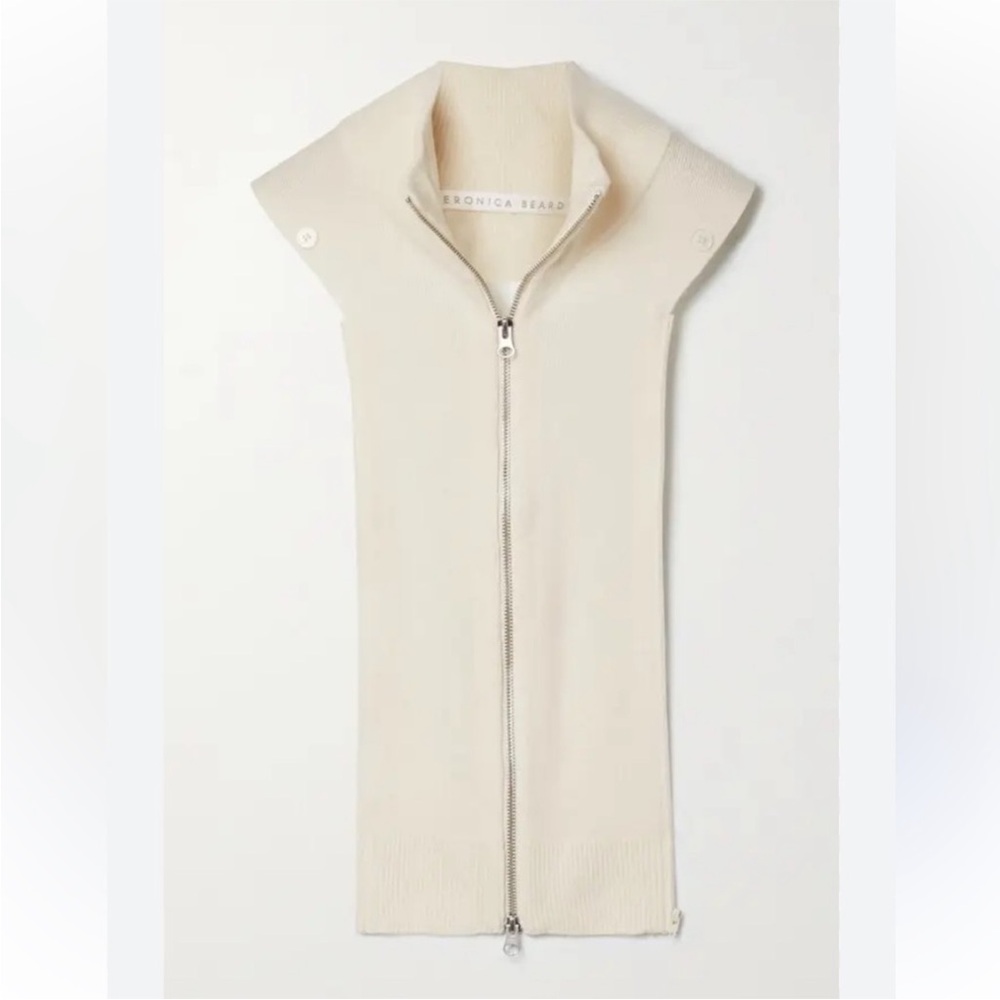 $298 Veronica Beard Uptown Cashmere & Wool Dickey Ivory Cream sz 00-14